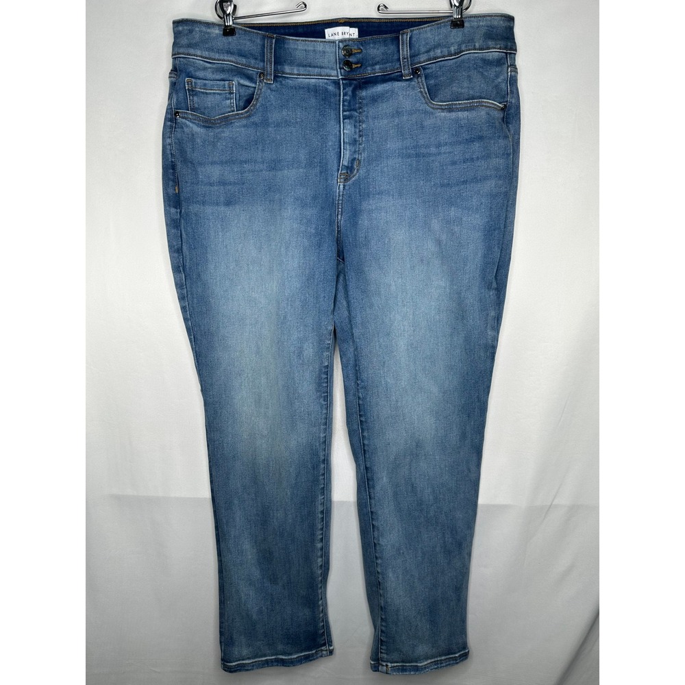 Lane Bryant Tighter Tummy Straight Leg Jeans High Rise Medium Wash Blue Size 22